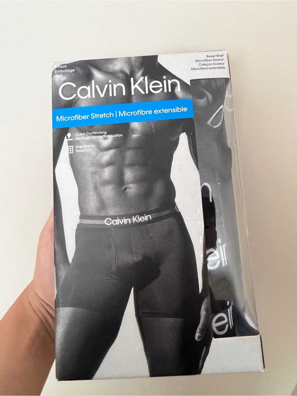 Calvin Klein Black Microfiber Stretch Boxer Briefs - Logo Waistband